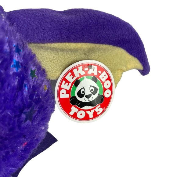 Dragon Wings Plush Purple Glitter Large Eyes Sparkle Stars u 16 in NEW - Picture 2 of 3